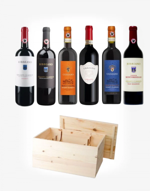 Chianti 6fl. v drevenom boxe