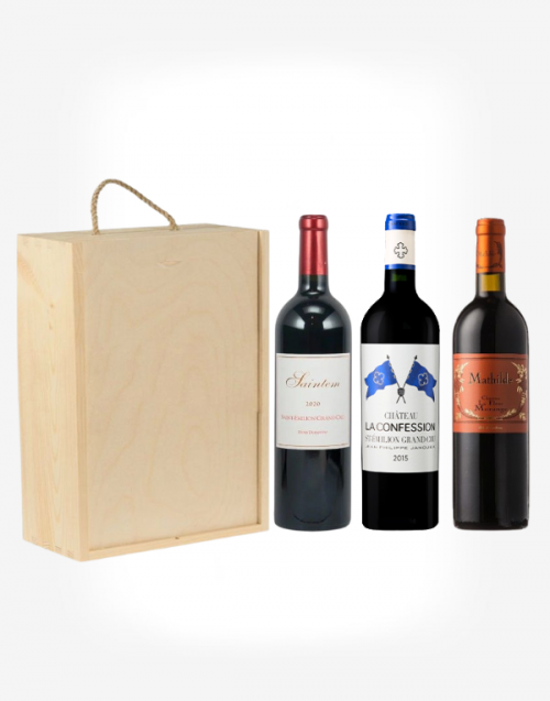 3x Bordeaux zo Saint-Emilion v darčekovom balení 