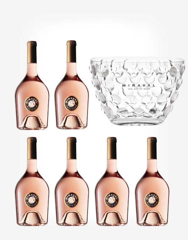 6× Miraval Rosé + Chladič Miraval Seau Bulles