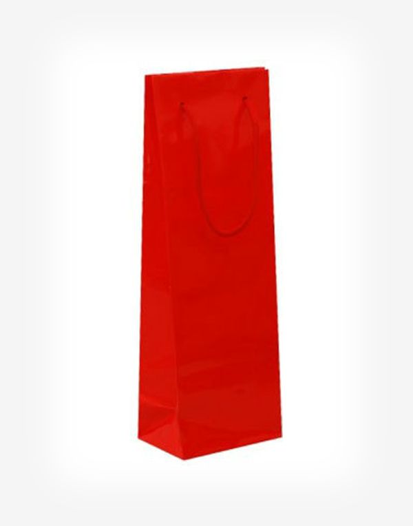 Darčeková taška na 1 fľašu červená (lamino)