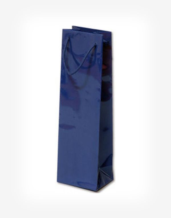 Darčeková taška na 1 fľašu modrá (lamino)