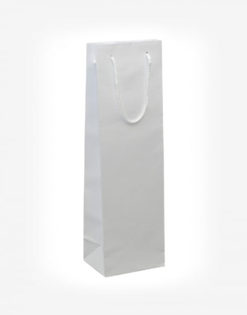 Darčeková taška na 1 fľašu biela (lamino)