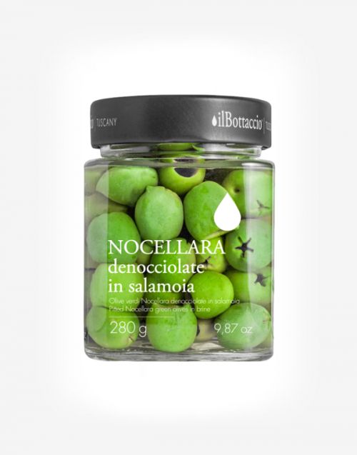 Zelené olivy Nocellara bez kôstky v slanom náleve 280g