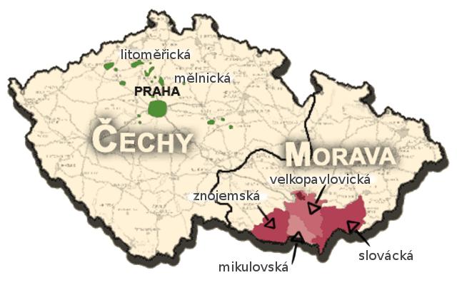 ČESKO - Vinohradnícka oblasť Čechy